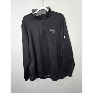Under Armour Sweatshirt Men's L Black 1/4 Zip Fleece Lined Pullover Company Logo
